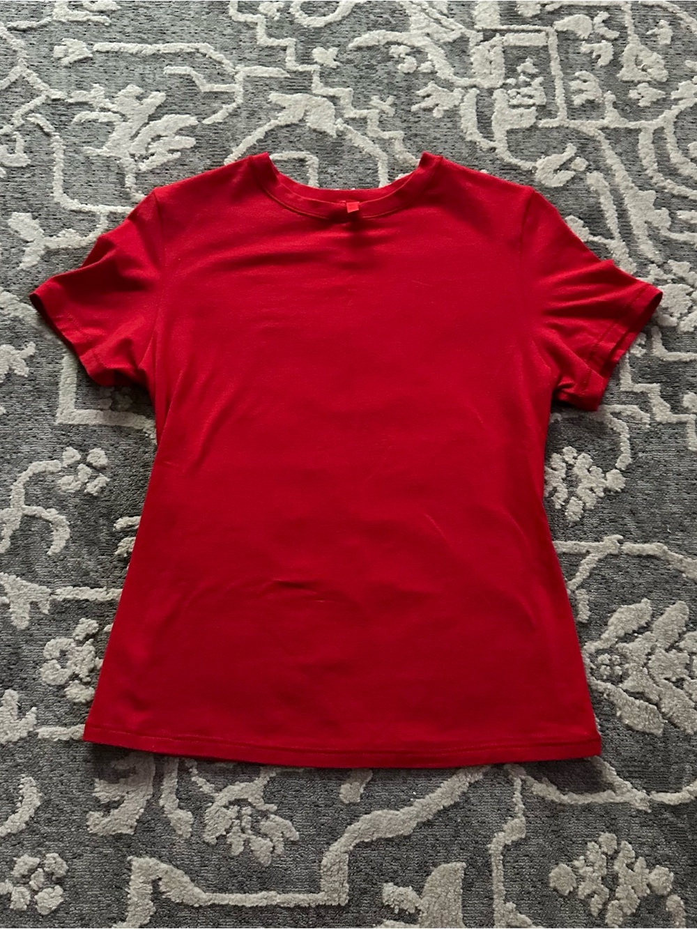 Skims red jersey knit tee